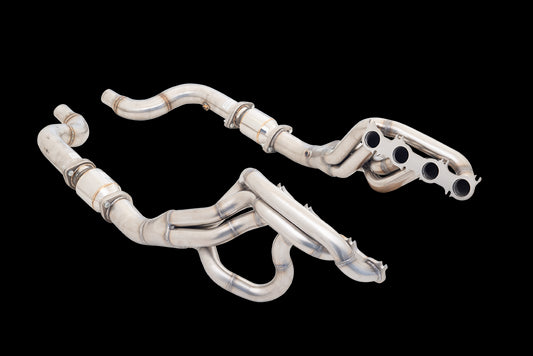 XFORCE Ford Mustang GT 2018- Stainless Steel 1"7/8 Header Kit With High Flow Metallic Cats (2 Bolt Outlet Flange); Exhaust Header H2-FM18-KITB