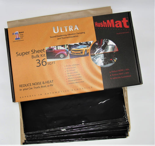 Hushmat Super Bulk Kit - Stealth Black Foil with Self-Adhesive Butyl-9 Sheets 18inx32in ea 36 sq ft 10800
