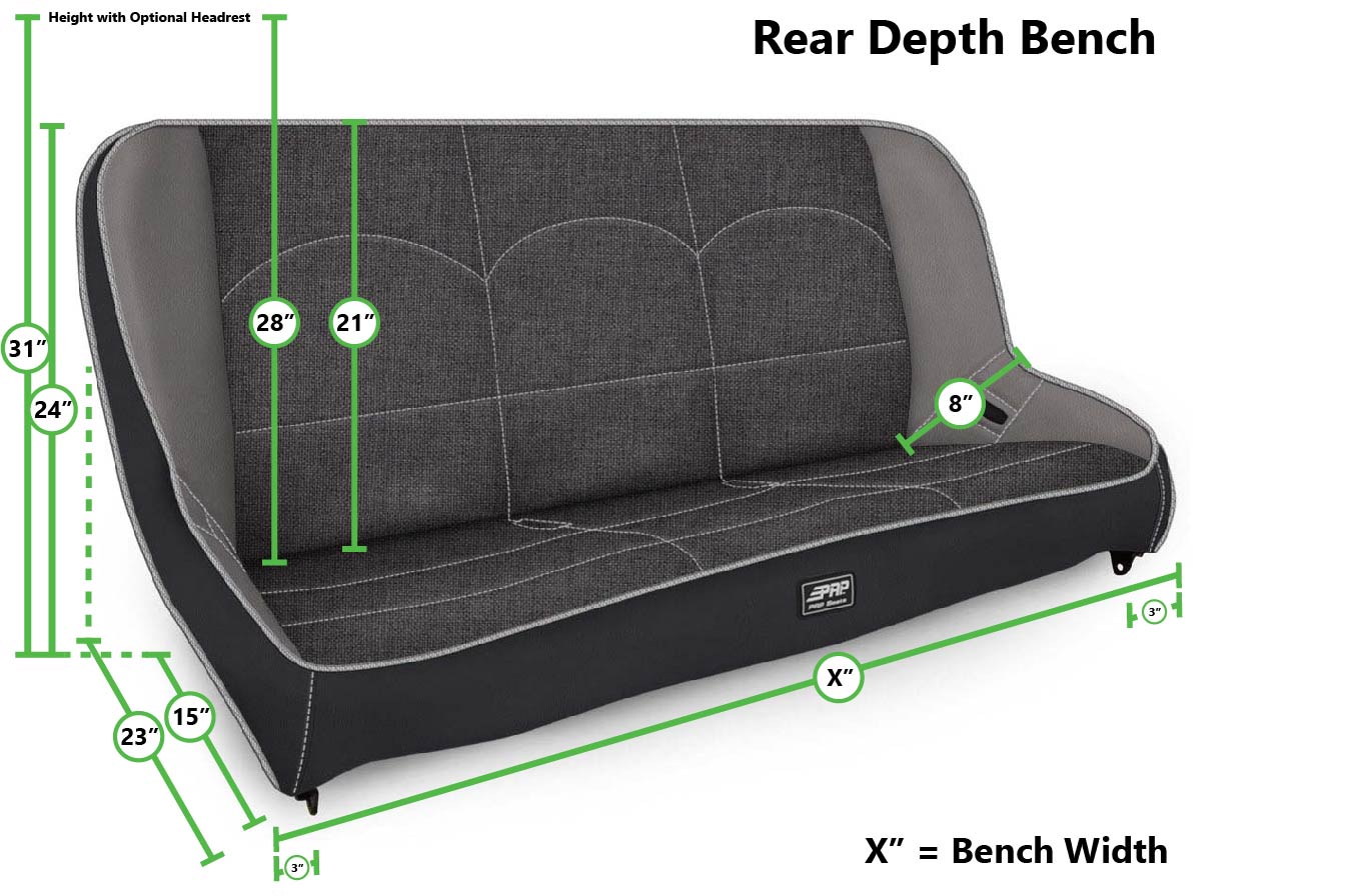 PRP-A3630-Classic Series Rear Suspension Bench Seat