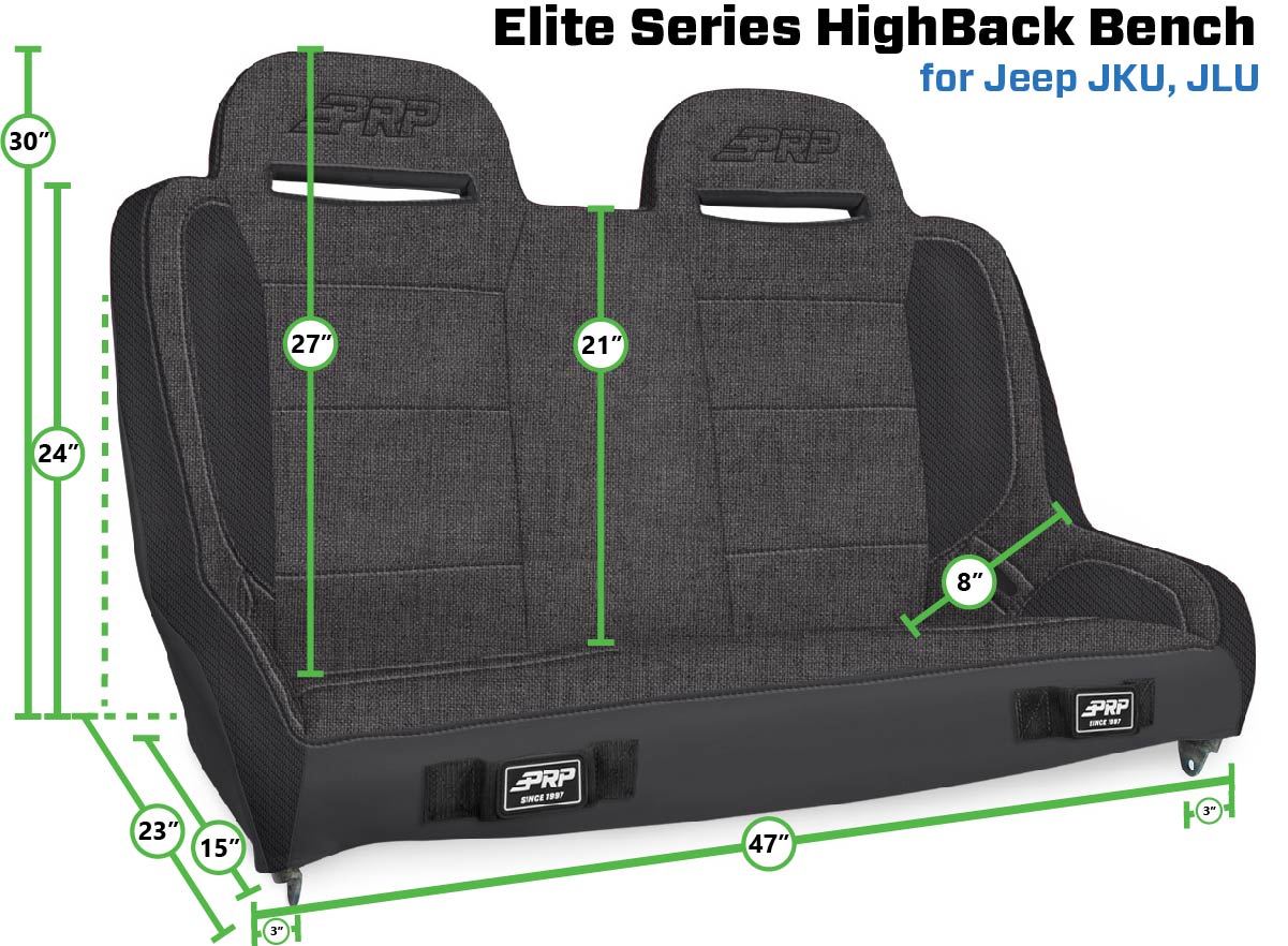 PRP-A9247-Elite Series High Back Rear Suspension Bench Seat
