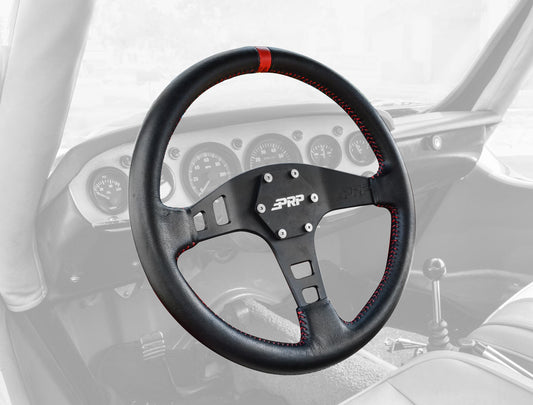 PRP-G213-Flat Leather Steering Wheel