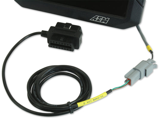 AEM CD Dash OBDII CAN Plug & Play Adapter Harness 30-2217
