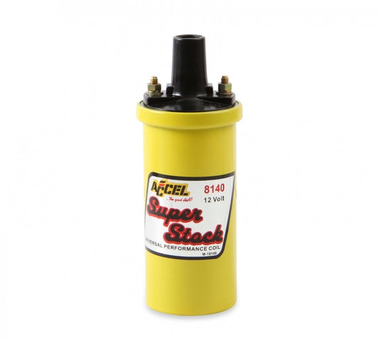 ACCEL Ignition Coil - Yellow - 42000v 1.4 ohm primary - Points - good up to 6500 RPM 8140
