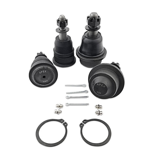 Apex Chassis Heavy Duty Ball Joint Kit Fits: 01-06 Chevy Silverado and GMC Sierra 1500 HD/2500 02-06 Chevy Avalanche 2500 Includes: 2 Upper & 2 Lower KIT105-JJSP