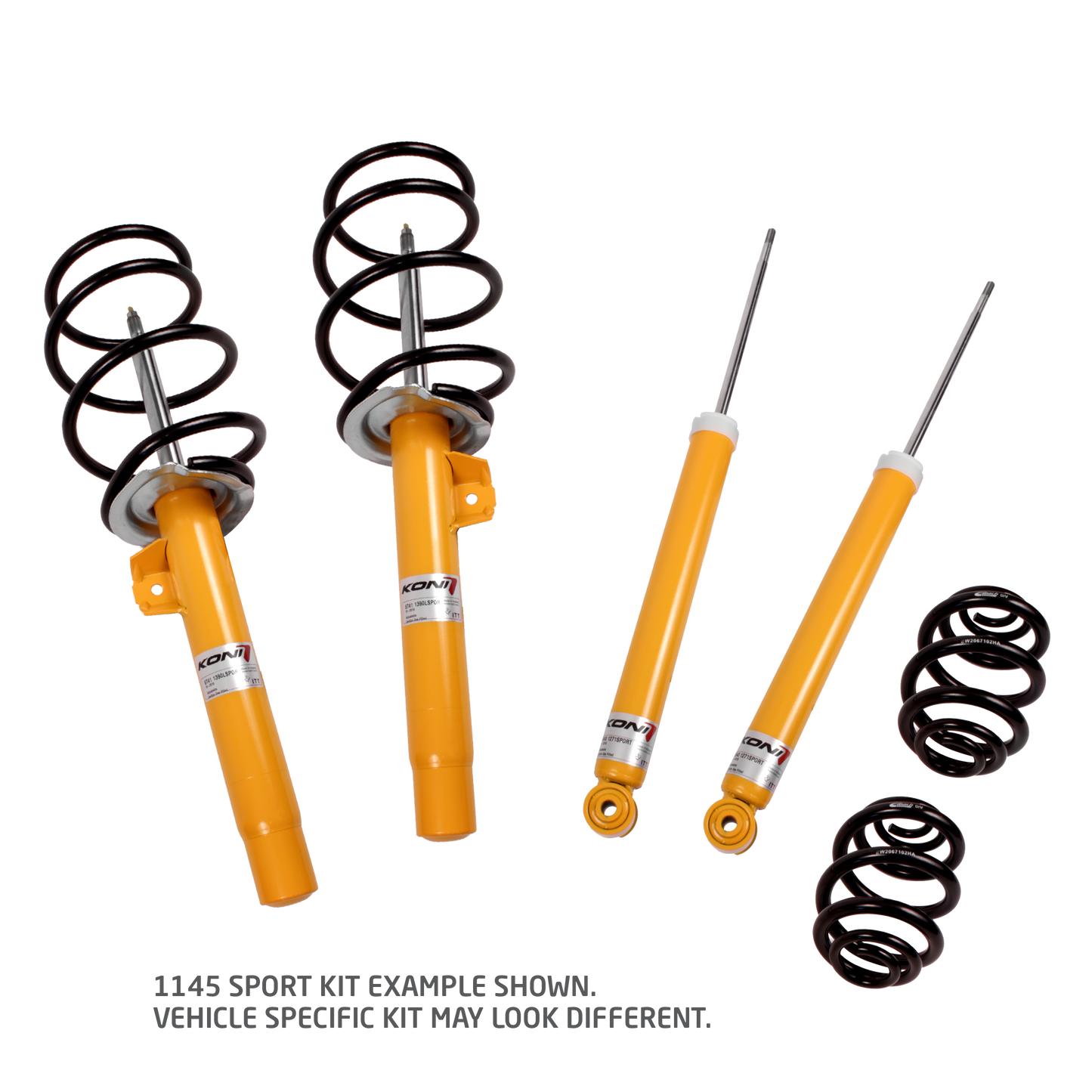 Koni - 1145 KONI Sport/Eibach Kit- 4 Sport (yellow) dampers & 4 Eibach lowering springs 1145 1007