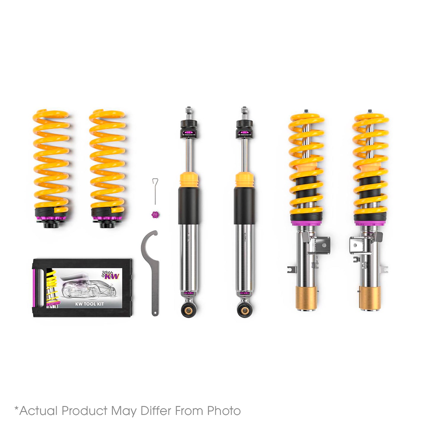 KW Suspensions 352088000R KW V3 Leveling Coilover Bundle - VW Golf MK7 & MK8 GTI with electronic dampers