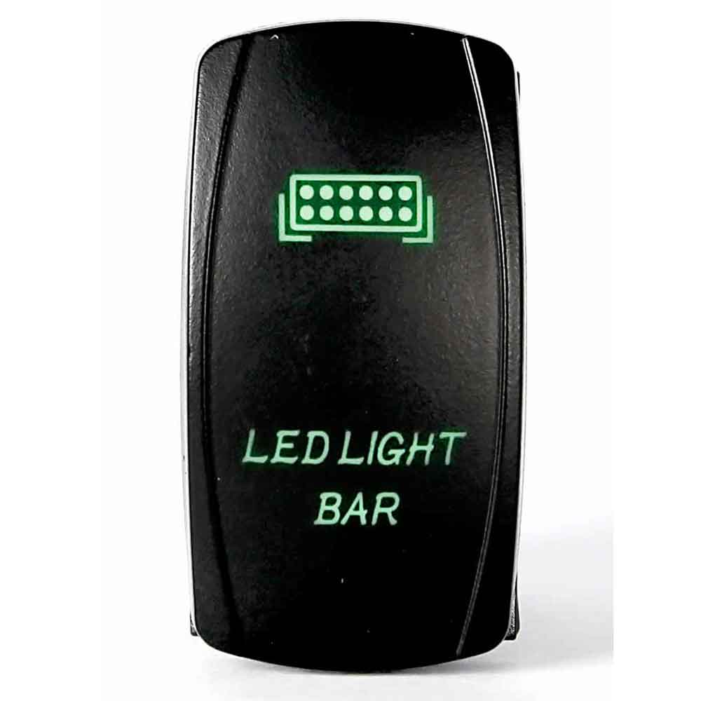 Quake LED - QRS353 - Rocker Switch LED Light Bar 2 Way 5 Pin Green