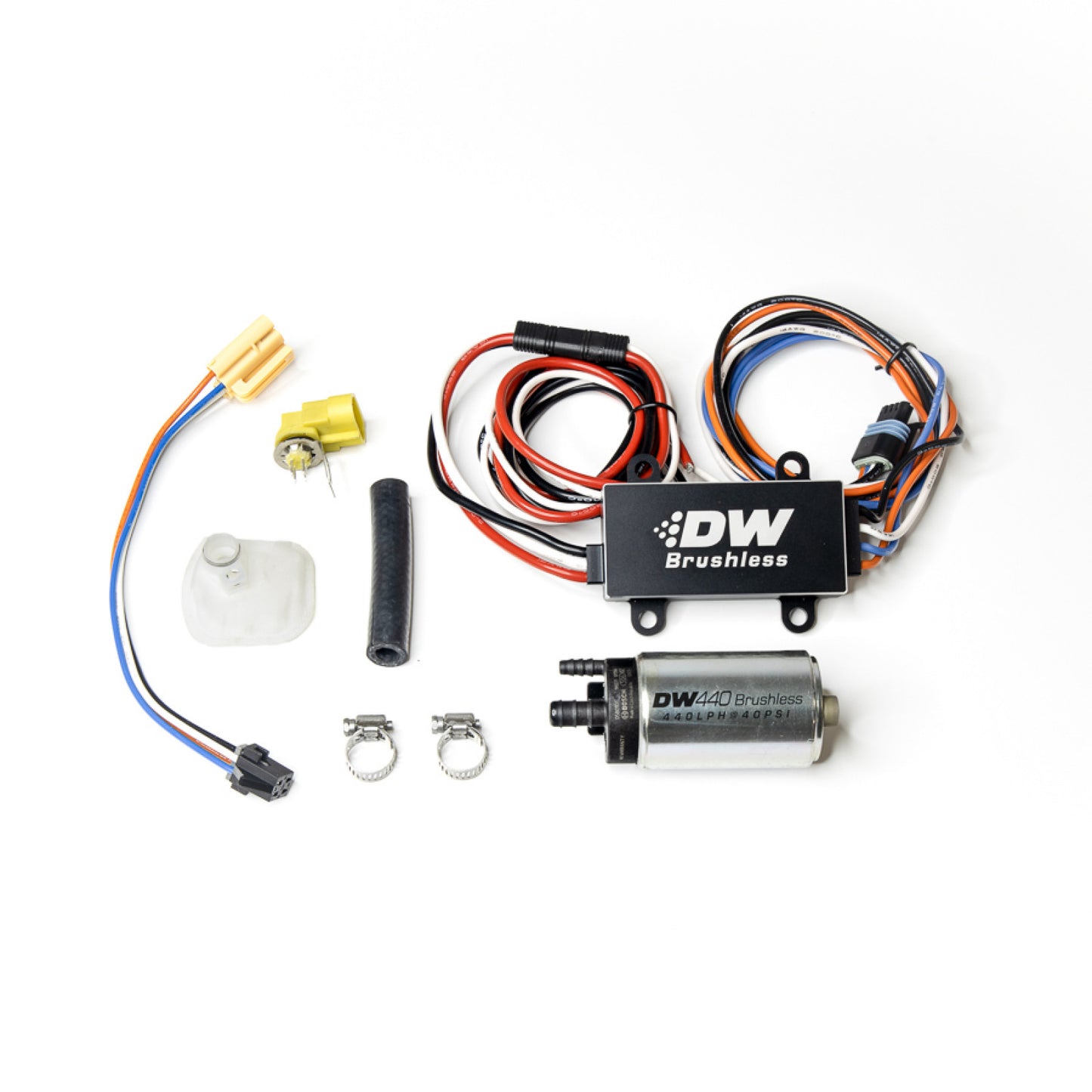 Deatschwerks 440lph Brushless Fuel Pump with Single/Dual Speed Controller and 9-0905 Install Kit DEW-7-441-C102-0905