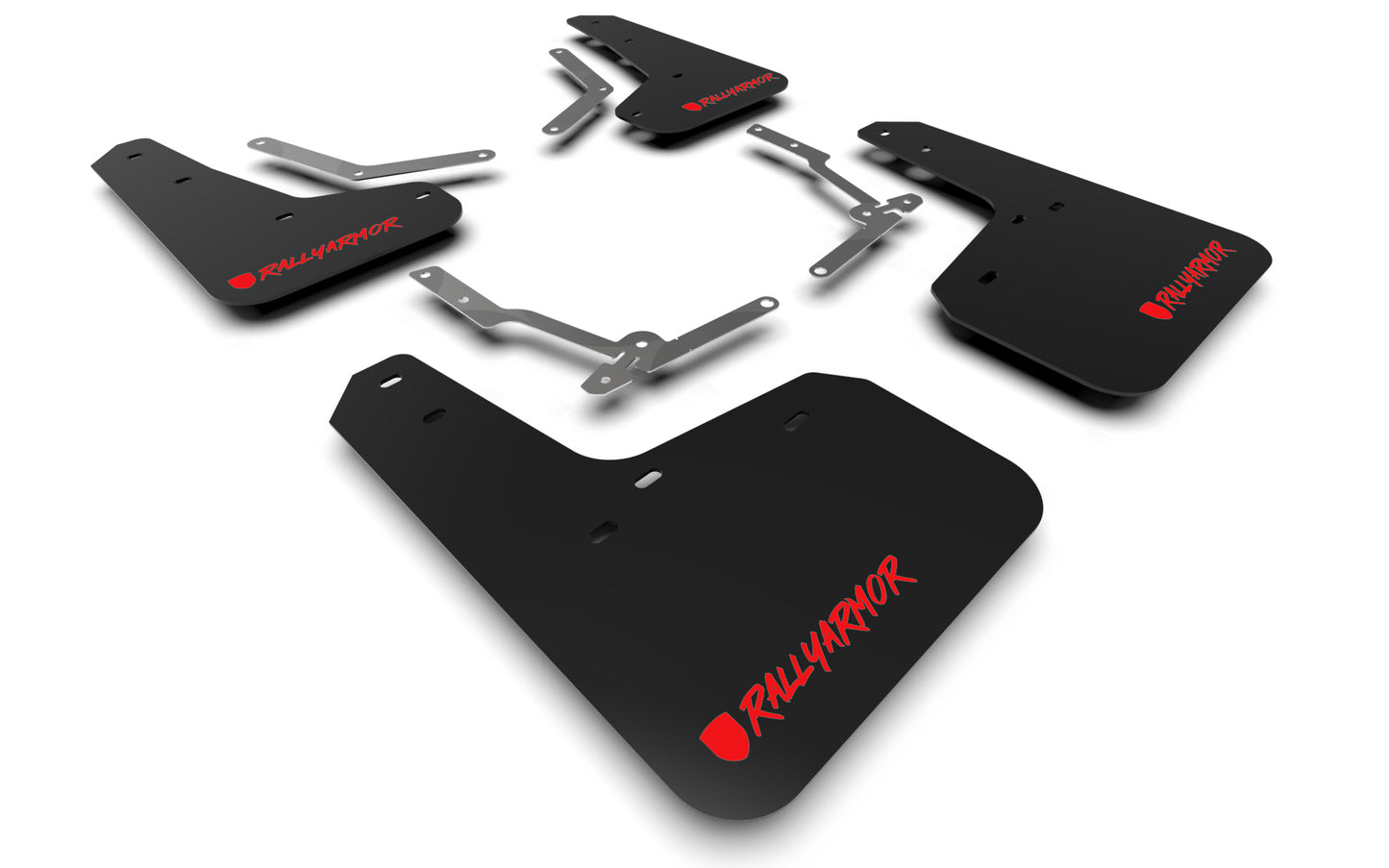 Rally Armor MF27-UR-BLK/RD-X - 2013-2019 Ford Focus SE Titanium ST RS - Black Mud Flap/Altered Font Red Logo