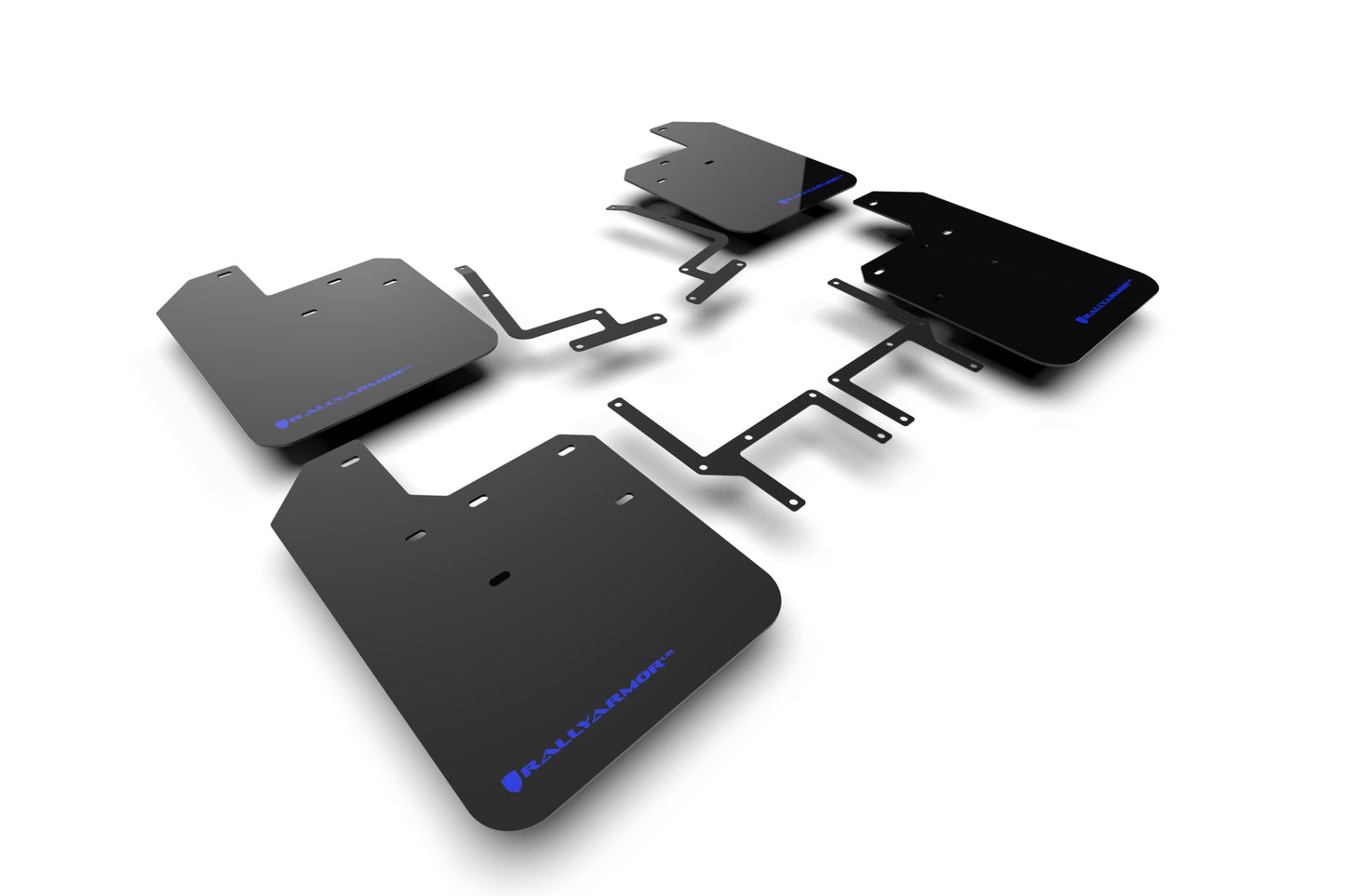 Rally Armor MF54-UR-BLK/BL - 2018-22 Jeep JL Wrangler Rubicon Sahara Sport Sport S 4xe - Black Mud Flap/Blue Logo