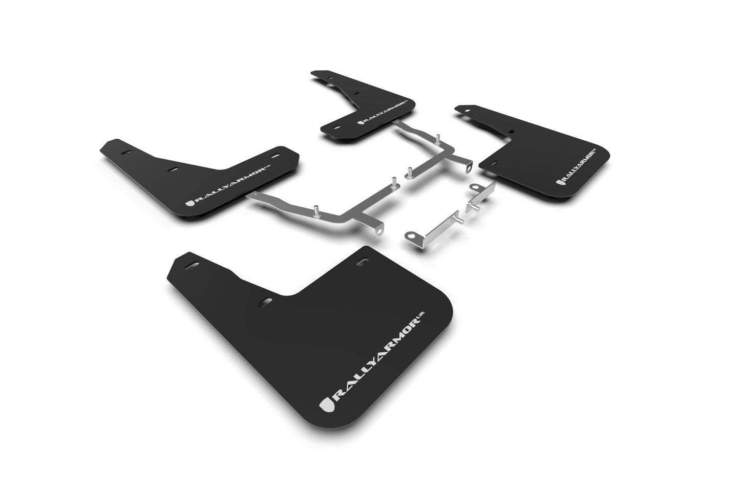 Rally Armor MF77-UR-BLK/WH - 2019-22 Mk4 Ford Focus ST Hatchback - Black Mud Flap/White Logo