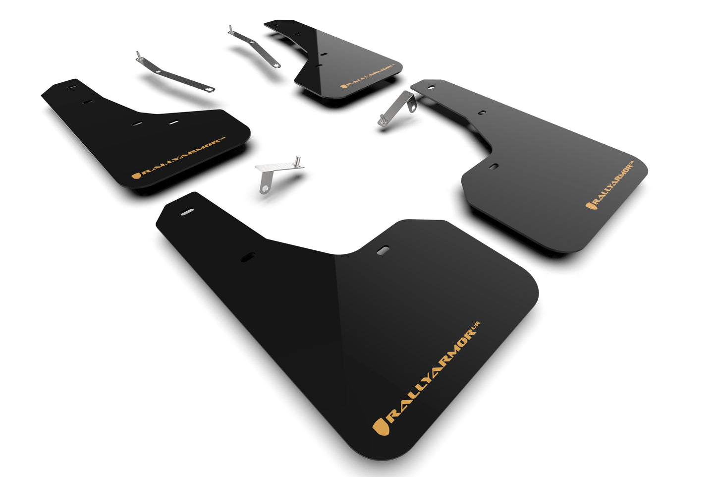 Rally Armor MF82-UR-BLK/WOR - 2022+ Subaru Forester & Forester Wilderness - Black Mud Flap/Wild Orange Logo