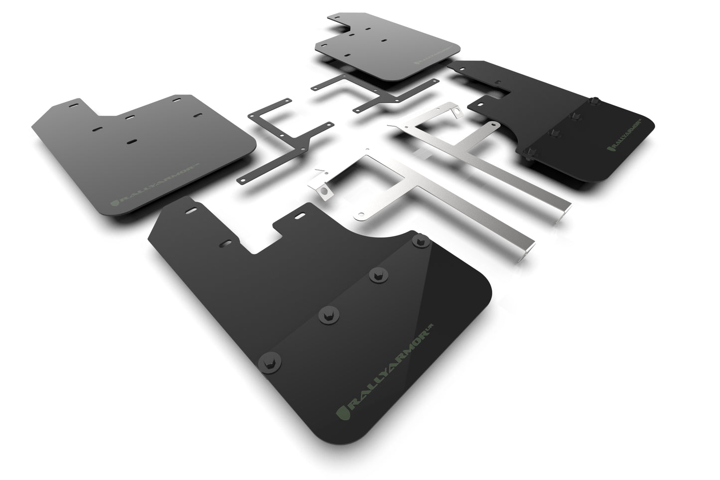 Rally Armor MF84-BLK-AGN - 2019-22 Jeep JT Gladiator - Black Mud Flap/Army Green Logo