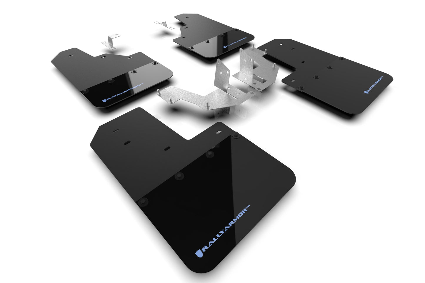 Rally Armor MF85-NO-PL-ABL - 2021+ Ford Bronco With Plastic Rear Bumper No Rock Rails And No Running Boards - Black Mud Flap/Area Blue Logo