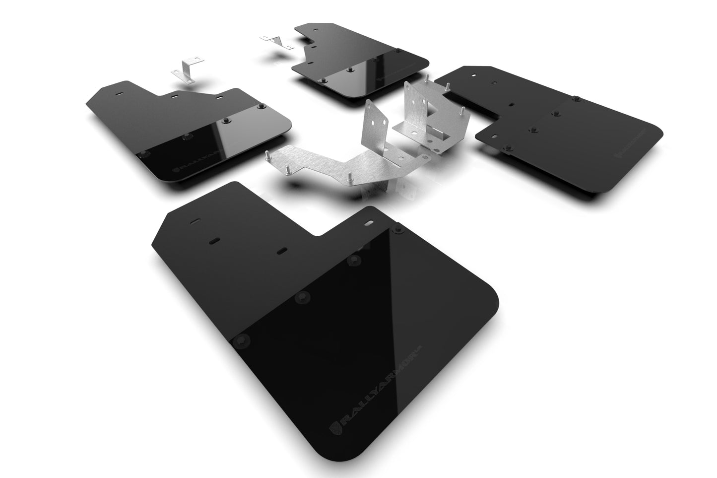 Rally Armor MF85-NO-PL-MBK - 2021+ Ford Bronco With Plastic Rear Bumper No Rock Rails And No Running Boards - Black Mud Flap/Metallic Black Logo