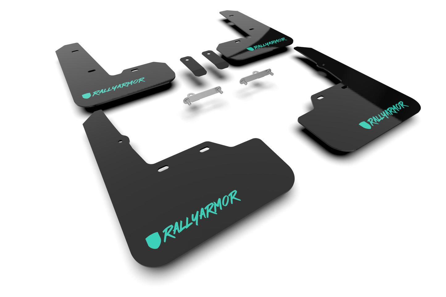 Rally Armor MF92-UR-BLK/TL-X - 2022+ Subaru WRX - Black Mud Flap/Altered Font Teal Logo