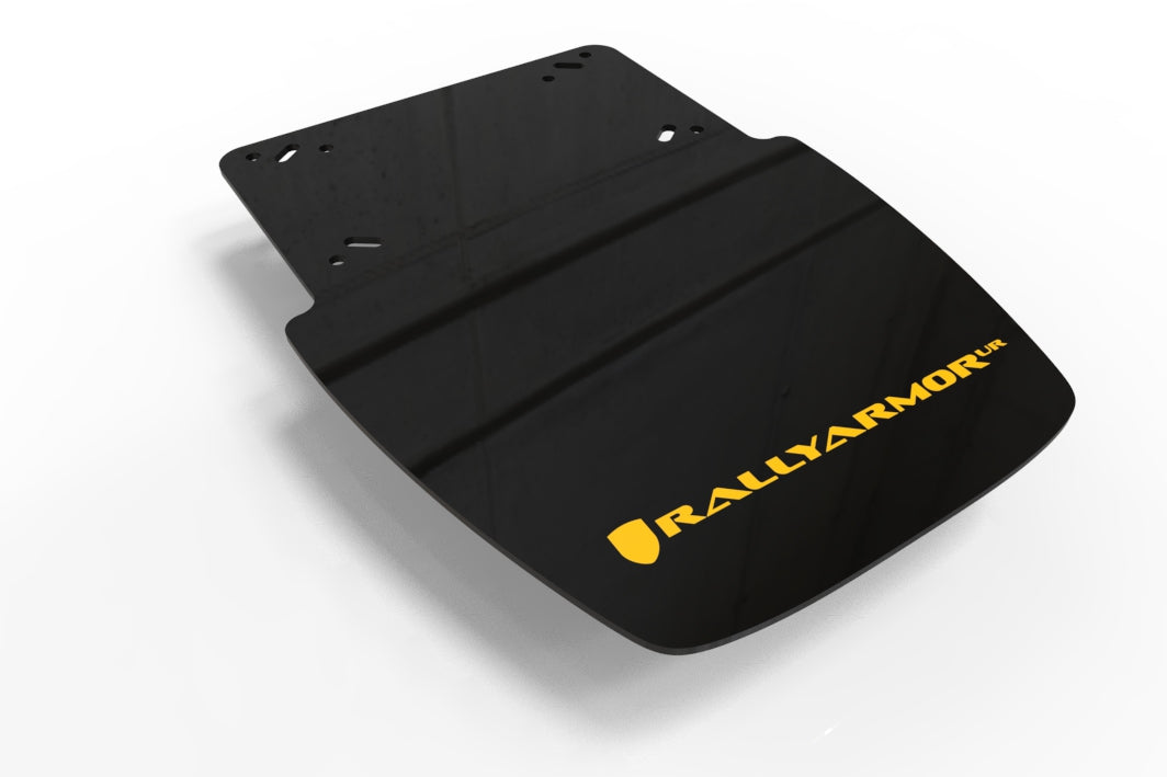 Rally Armor MF95-UR-BLK/YEL - 2019-22 Can-Am Ryker - Black Mud Flap/Yellow Logo