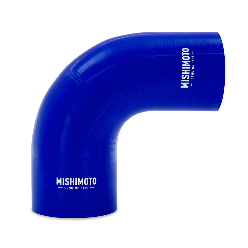 Mishimoto 90-Degree Silicone Transition Coupler, 3.00-in to 4.00-in, Blue MMCP-R90-3040BL