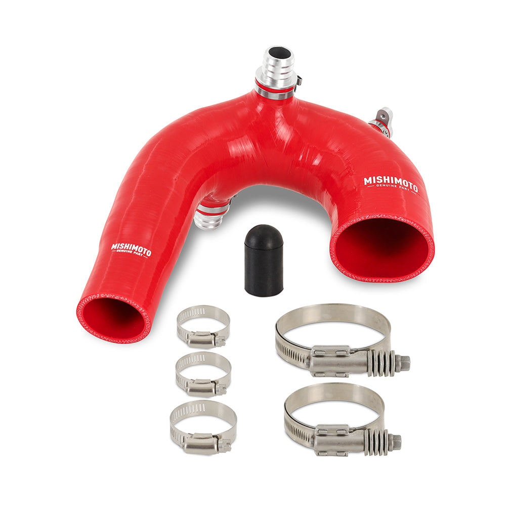 Mishimoto Silicone Intake J-Tube, Fits Polaris RZR XP Turbo 2016+, Red MMHOSE-RZR-16AIRD