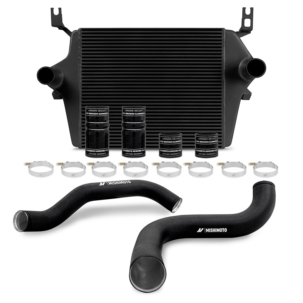 Mishimoto Ford 7.3L Powerstroke Intercooler Kit, 1999-2003 Black Cooler, Black Pipes MMINT-F2D-99KBKBK