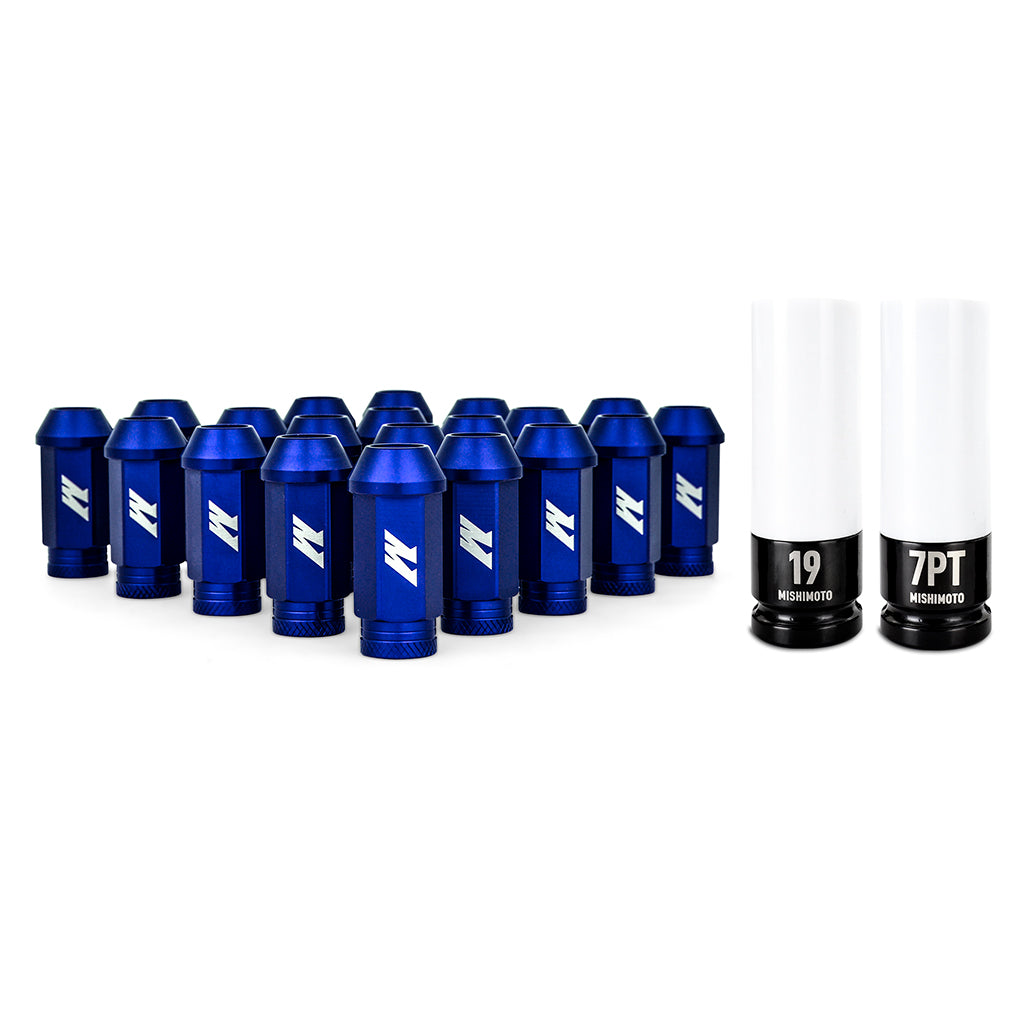 Mishimoto Aluminum Locking Lug Nuts M12x1.5, 20pc Set, Blue MMLG-15-20LBL