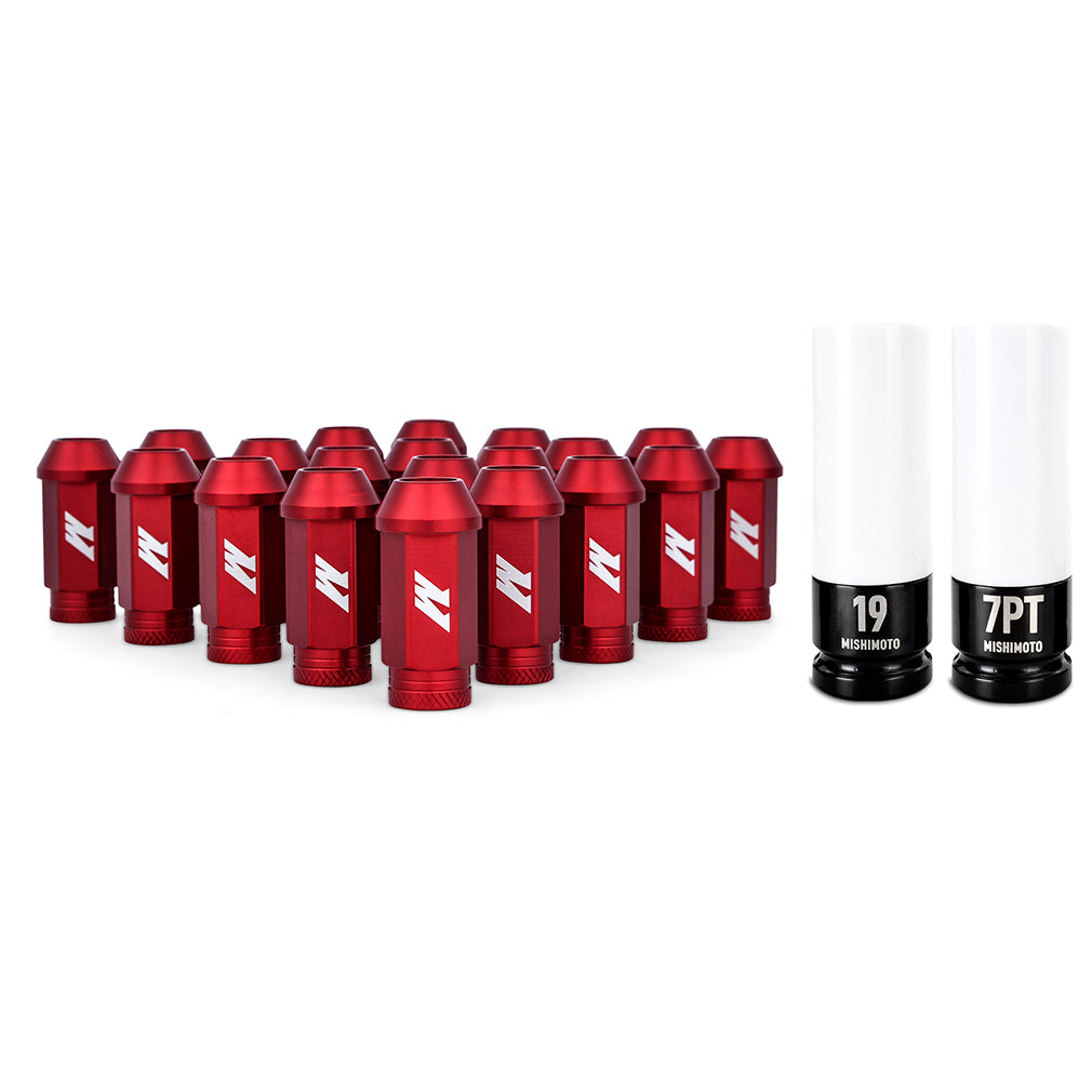 Mishimoto Aluminum Locking Lug Nuts M12x1.5, 20pc Set, Red MMLG-15-20LRD