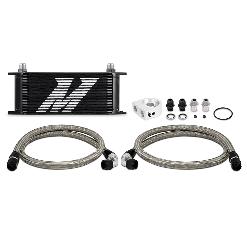 Mishimoto Universal Oil Cooler Kit, 16-Row, Black MMOC-U16BK