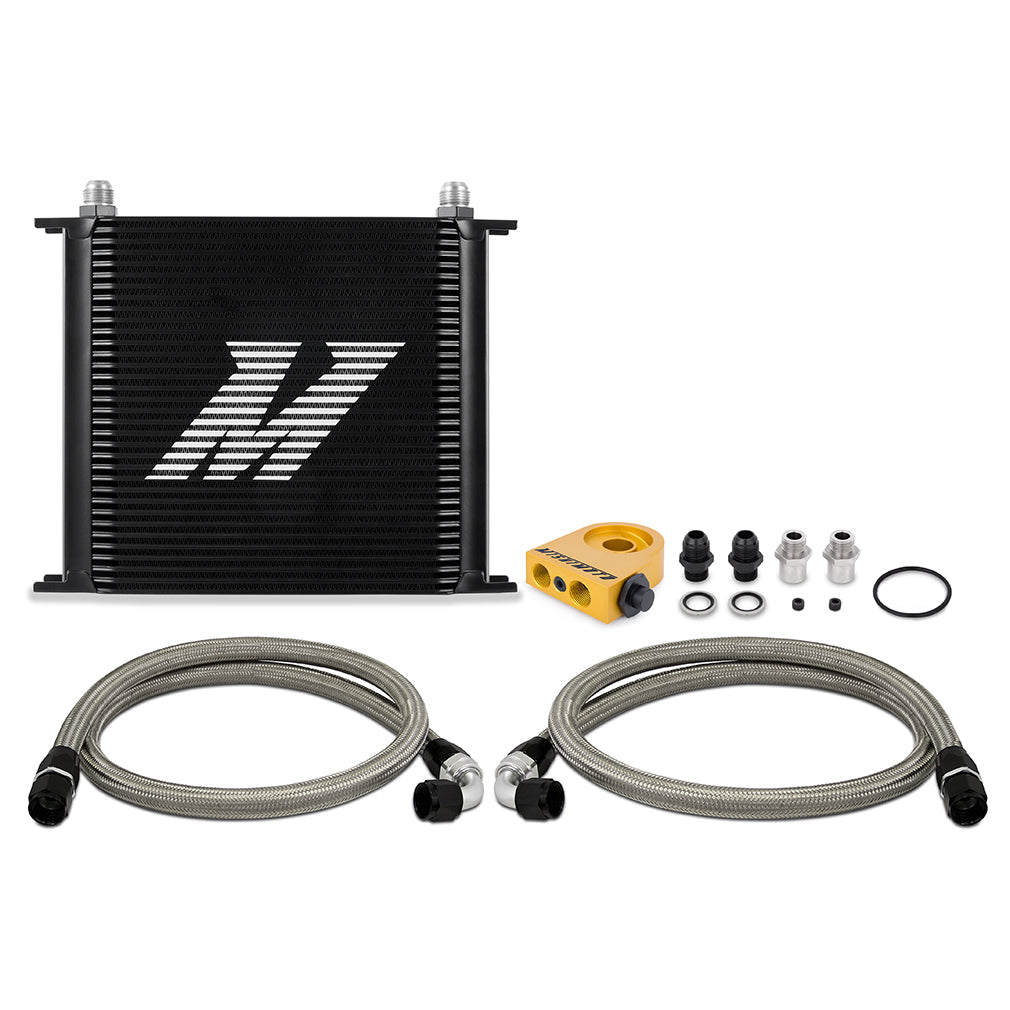 Mishimoto Universal Thermostatic Oil Cooler Kit, 34-Row, Black MMOC-U34TBK