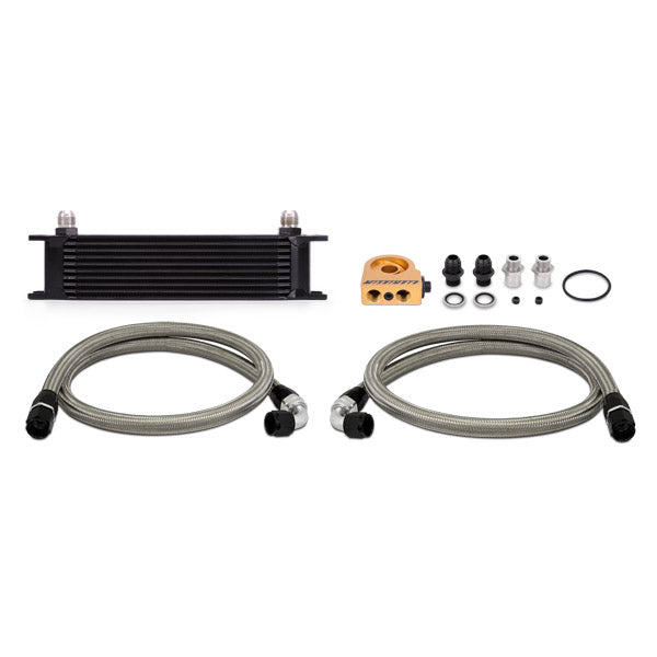 Mishimoto Universal Thermostatic 10 Row Oil Cooler Kit, Black MMOC-UTBK