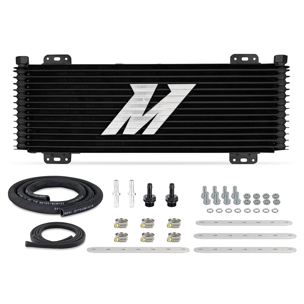 Mishimoto 13-Row Stacked Plate Transmission Cooler, Powder Coat, 22.85in X 7.10in X 1.25in MMTC-SP-13BK