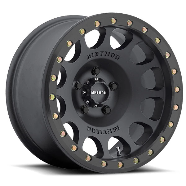 MR105 Beadlock 20x9 +20mm Offset 5x5 71.5mm Centerbore Matte Black w/ BH-H24125