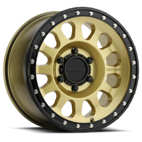 MR315 17x8.5 0mm Offset 6x135 87mm Centerbore Gold/Black Street Loc