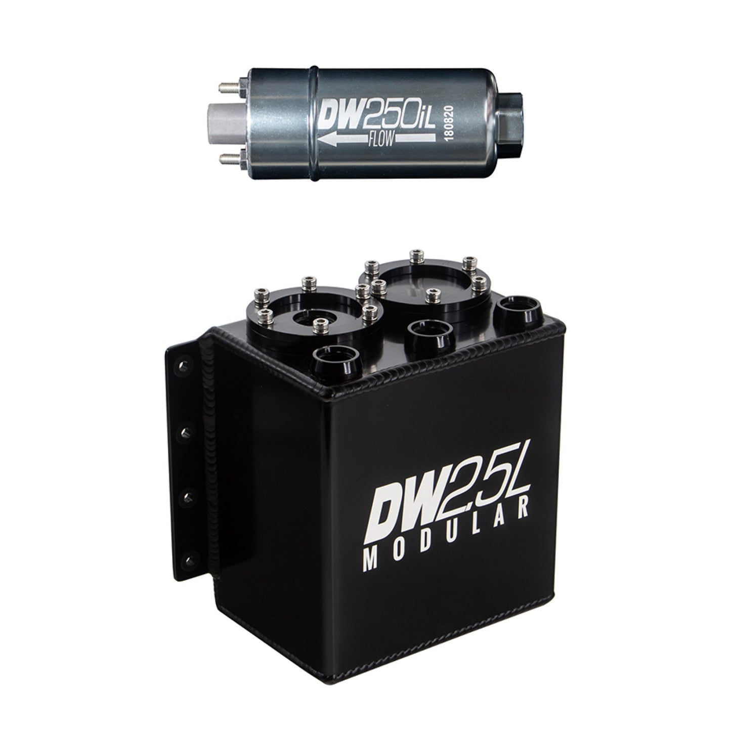 Deatschwerks 2.5L modular surge tank, universal. Includes 1 250iL In-line Fuel Pump DEW-6-251-25ST
