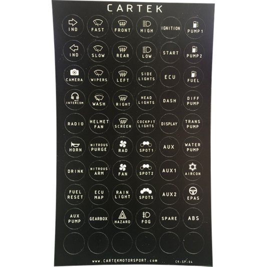 Cartek Power Distribution Panel Labels (Retro) CK-SP-05