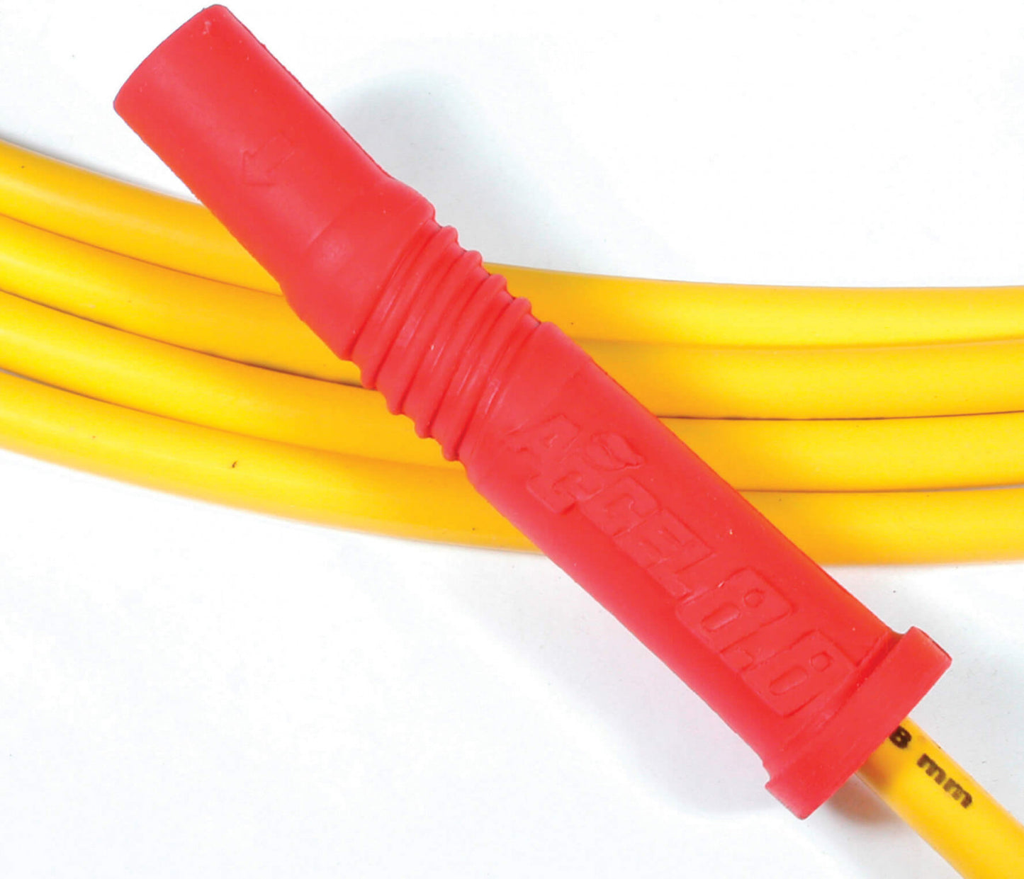 ACCEL Spark Plug Wire Set - Graphite Core 8.8mm - Universal Fit - Straight Boots - Male Tower Cap - Yellow 8023ACC