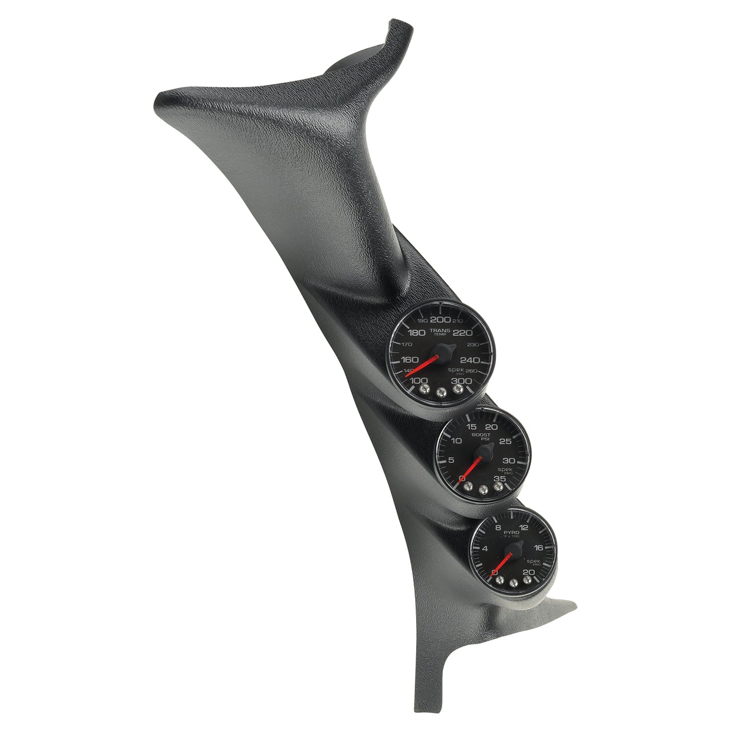 AutoMeter PILLAR KIT 0-35 PSI/0-2000 Fahrenheit/100-300 Fahrenheit 99-07 FORD SUPERDUTY SPEK-PRO BLACK DIAL BLACK BEZEL FLAT ANTIGLARE LENS P73010