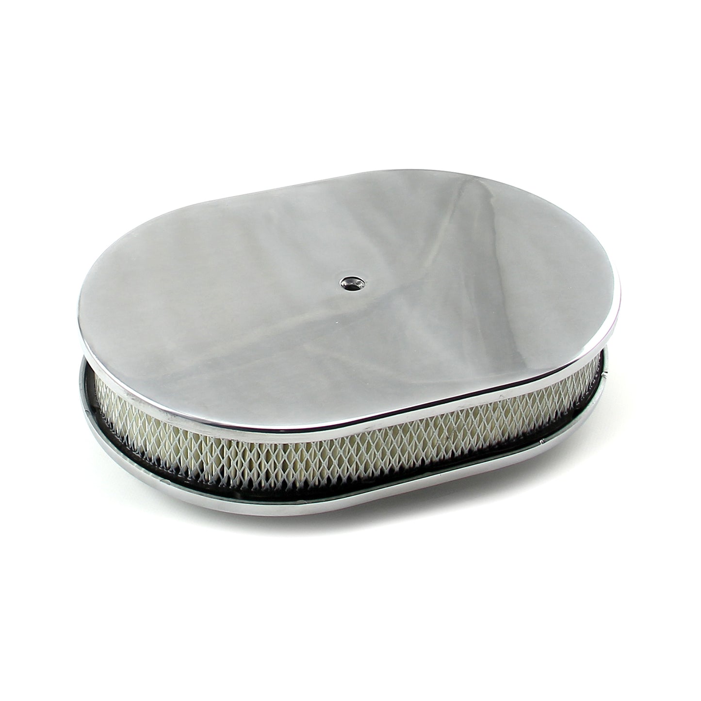 Speedmaster PCE104.1007 12" X 2" Oval Plain Polished Aluminum Air Cleaner Kit