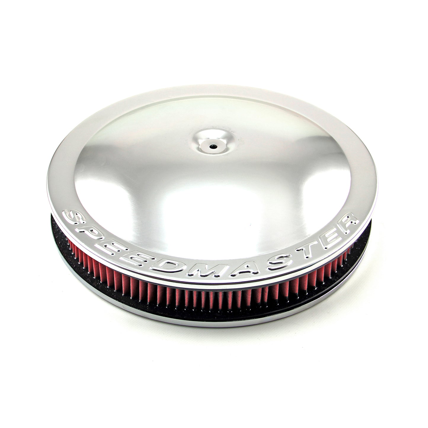 Speedmaster PCE104.1078 14" X 2" Washable Element Flat Base Aluminum Air Cleaner Polished
