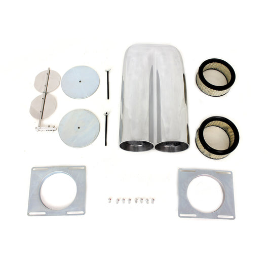 Speedmaster PCE106.1006 Polished Aluminum Single & Dual Carburetor Shotgun Smooth Hood Scoop