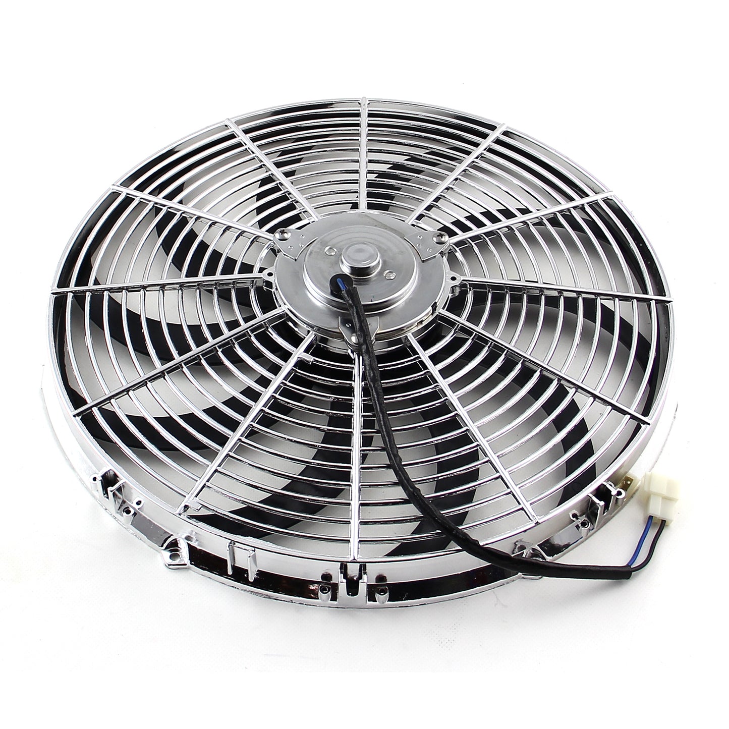 Speedmaster PCE185.1015 16" Reversable 12V 'S' Blade Radiator Electric Thermo Fan - Chrome