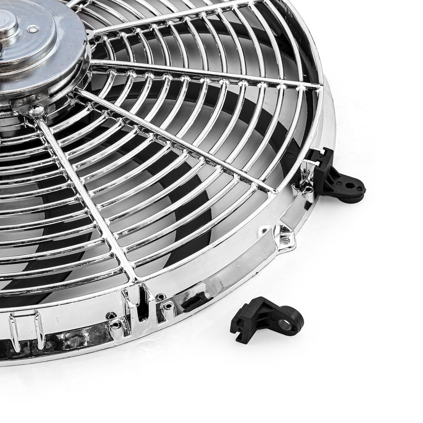 Speedmaster PCE185.1016 16" Reversable 12V 'S' Blade Radiator Electric Thermo Fan - Big Motor Chrome