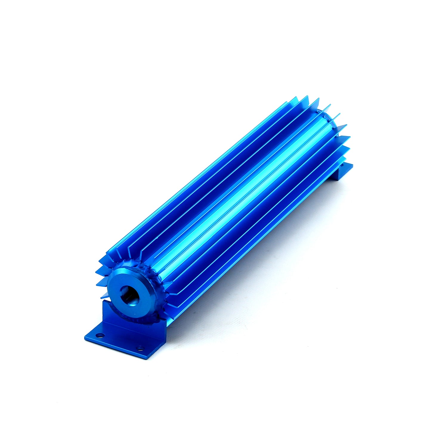 Speedmaster PCE186.1003 12" Blue Anodized Single Pass Transmission Oil Cooler With Fittings