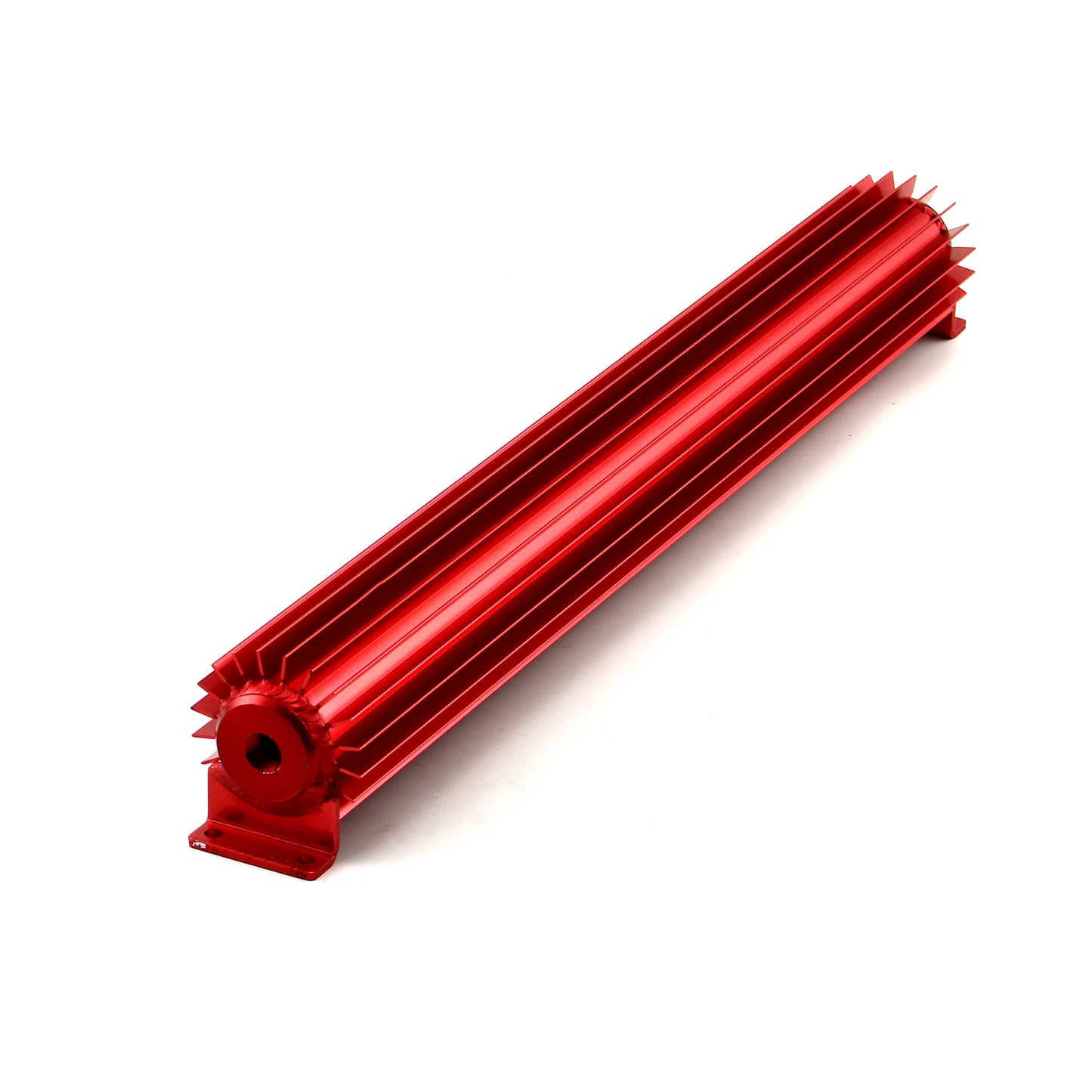 Speedmaster PCE186.1014 22" Red Anodized Single Pass Transmission Oil Cooler With Fittings