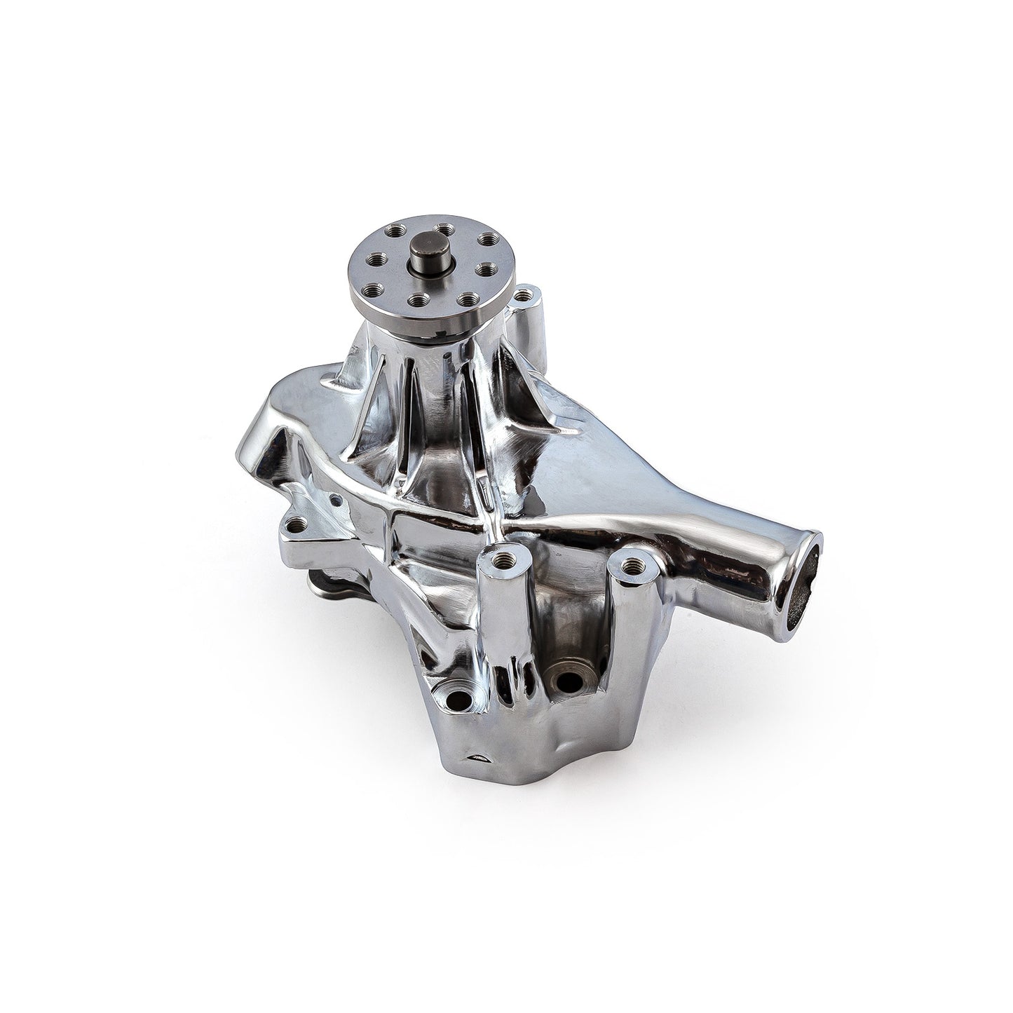 Speedmaster PCE195.1084 Fits Chevy SBC 350 Late High Volume Aluminum Long Reverse Rotation Water Pump Chrome