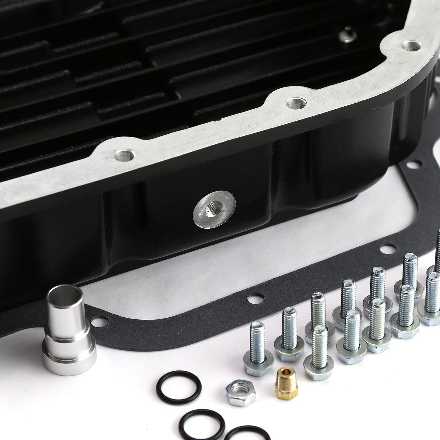 Speedmaster PCE221.1021 Turbo 400 TH400 Aluminum High Volume Transmission Oil Pan Cast Finned Black