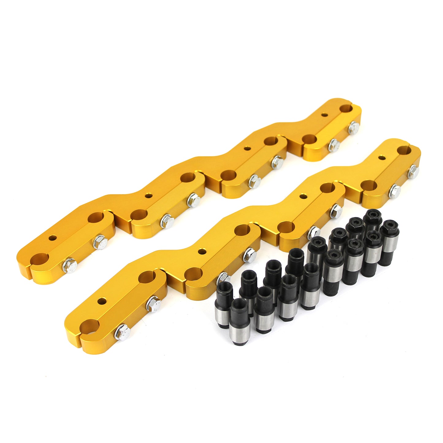 Speedmaster PCE259.1018 Fits Ford 302 351C Cleveland Rocker Stud Girdle Kit Gold With 7/16" Polylock Nuts
