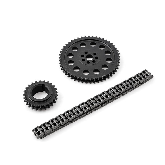 Speedmaster PCE264.1016 Fits Oldsmobile 400 425 455 Double Roller 9 Keyway Billet Steel Timing Chain Kit