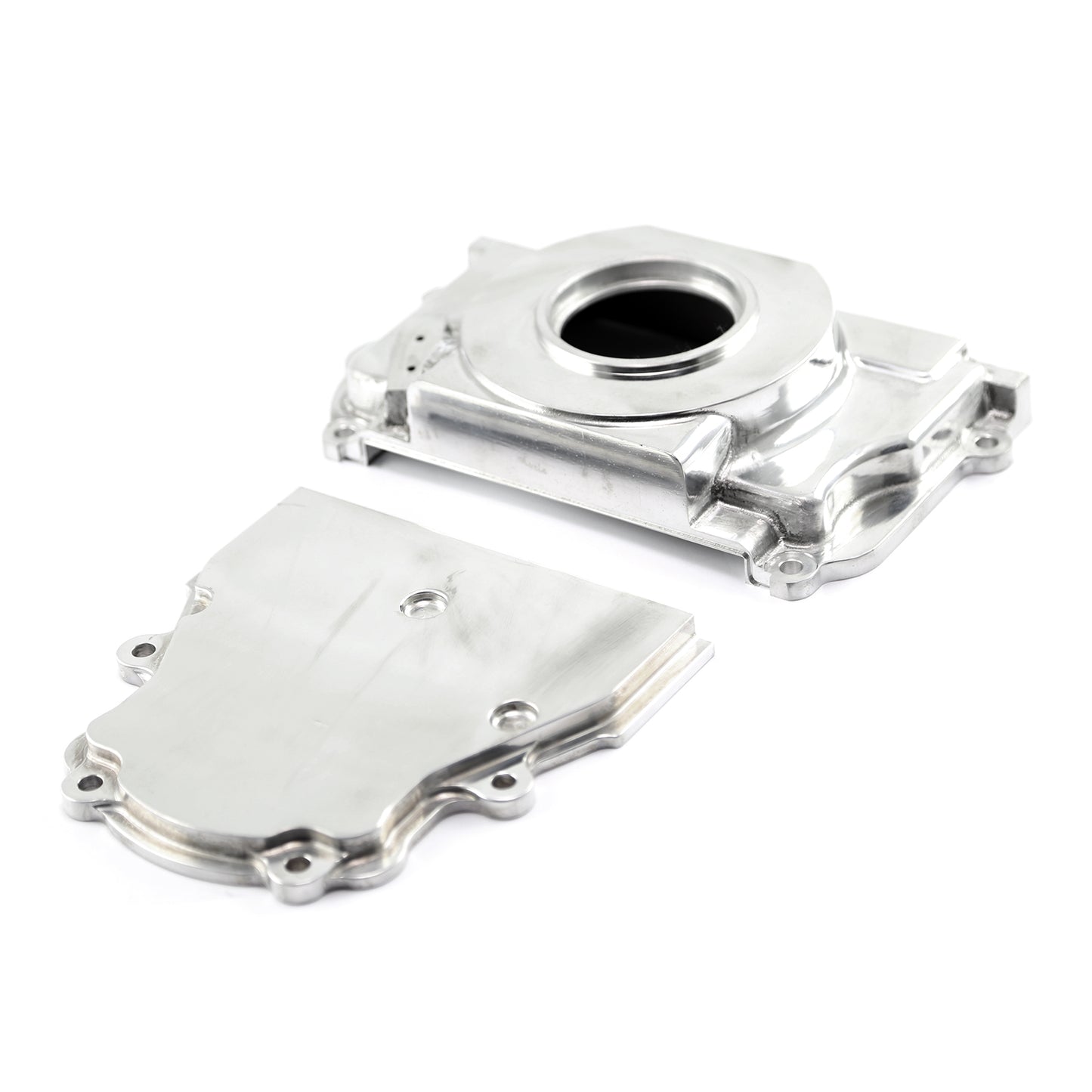 Speedmaster PCE265.1036 Fits Chevy GM GEN III LS1 LS6 Polished Front 2pc Timing Cover Without Cam Sensor Port