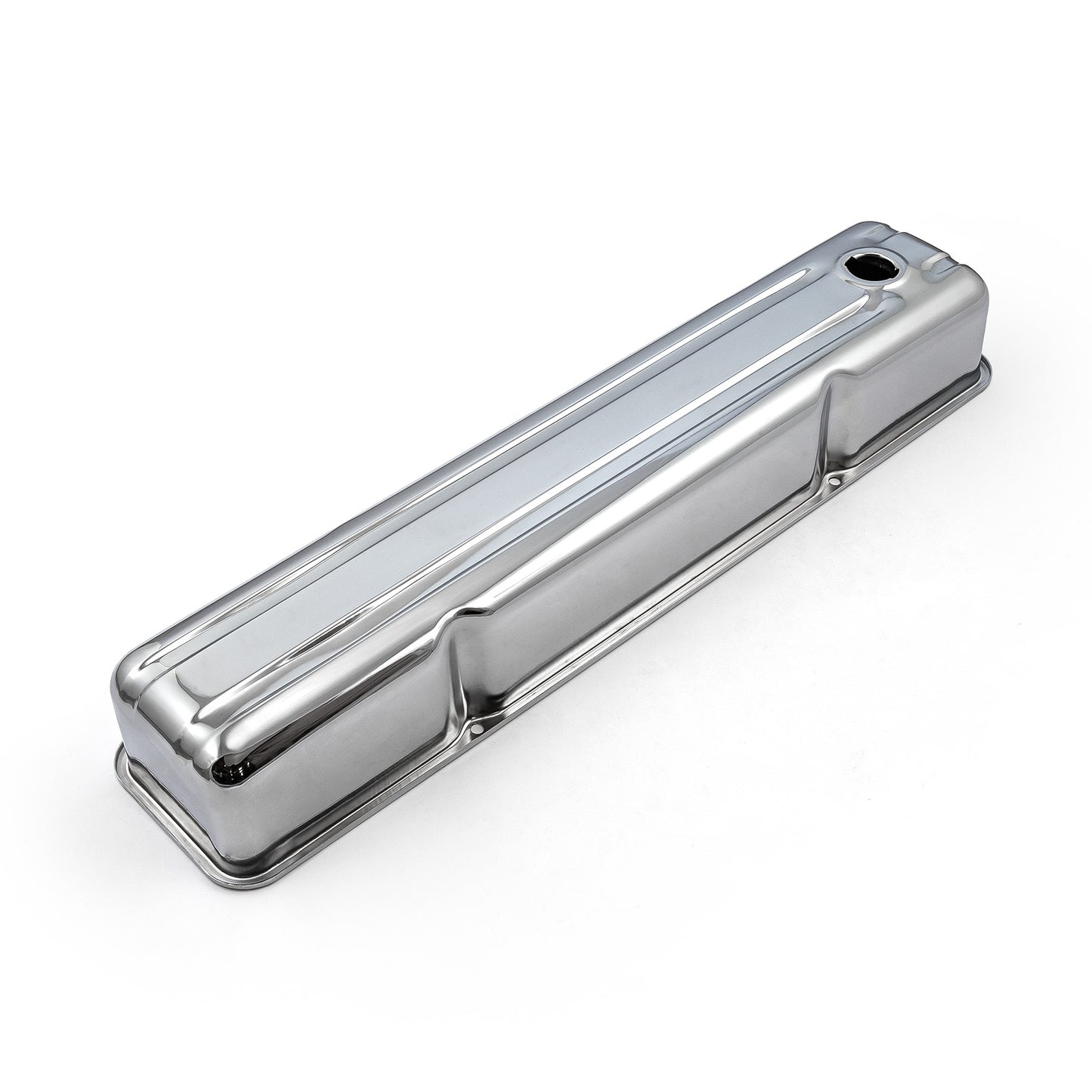 Speedmaster PCE314.1034 Fits Chevy 235 Inline 6 1950-62 Chrome Steel Valve Cover - 3 7/8" Tall W/ Hole