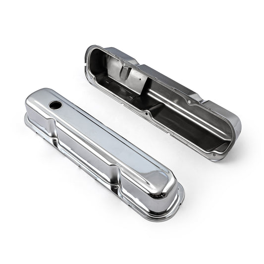 Speedmaster PCE314.1046 Fits Mopar Fits Chrysler SB 318 340 360 Chrome Steel Valve Covers 3 1/4" Tall Baffled Hole